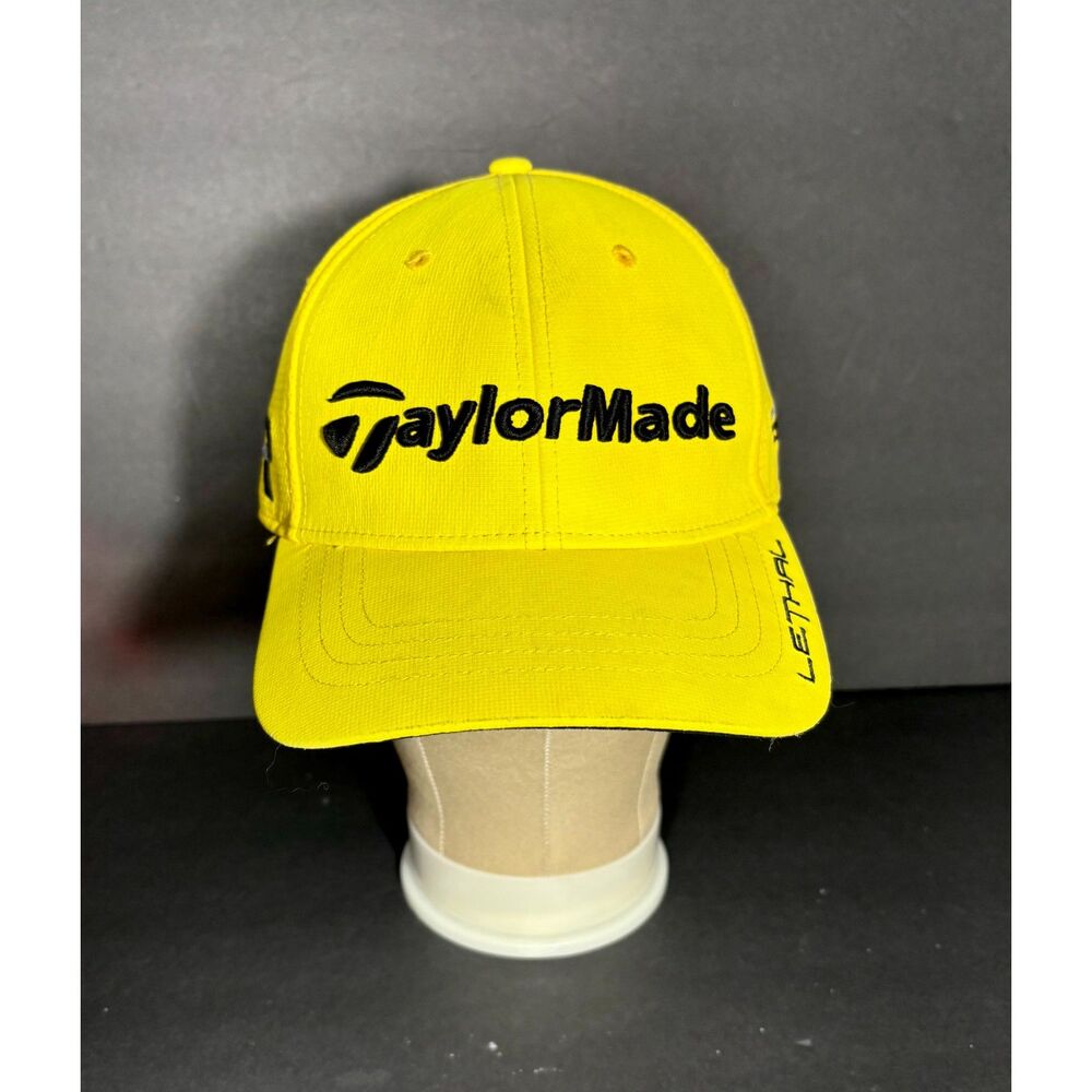 TaylorMade Lethal REAX Golf Hat Yellow L XL FlexFit Cap